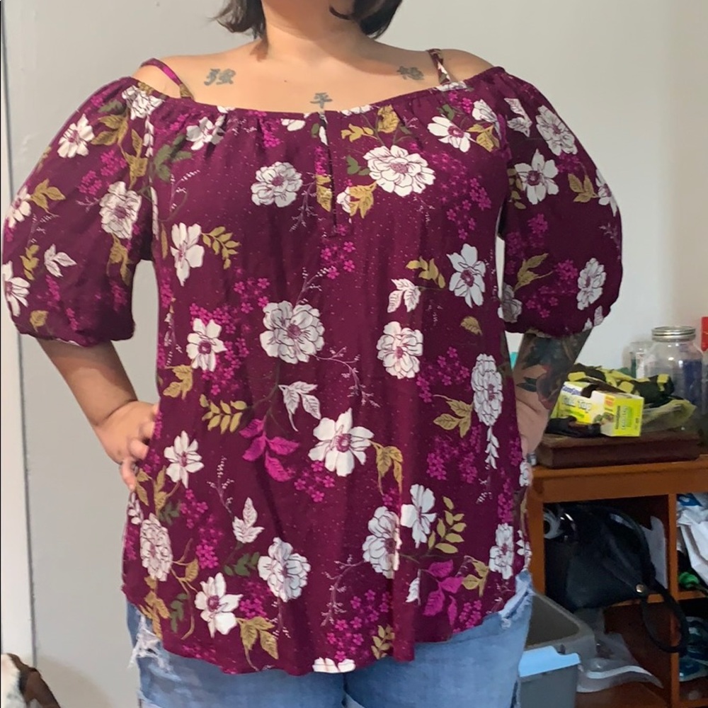 Torrid purple floral size 3 shirt